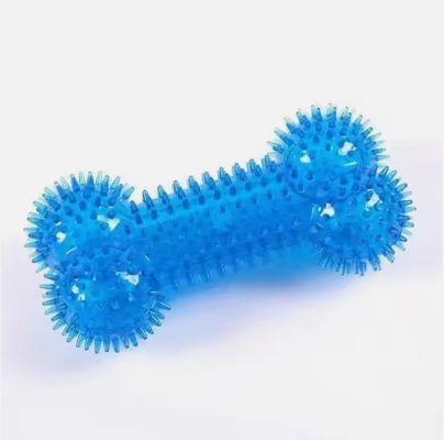 TPR per animali domestici Cane con osso forato Voce resistente a denti molari Pulizia dei denti interattivi Giocattoli per animali domestici