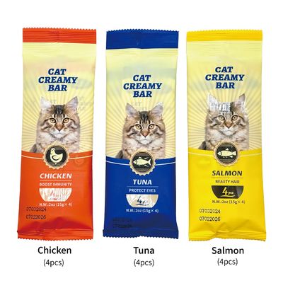 Carne fresca Snack Cat Strip Tre Sapori Tuna Cat Hydration Pack per la protezione della salute