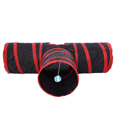 Peek Hole e Toy Ball Stile durevole Pet Cat Tunnel Tube 3-Way Collapsible per gatti interni