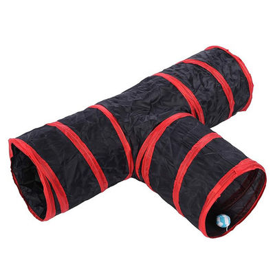 Peek Hole e Toy Ball Stile durevole Pet Cat Tunnel Tube 3-Way Collapsible per gatti interni