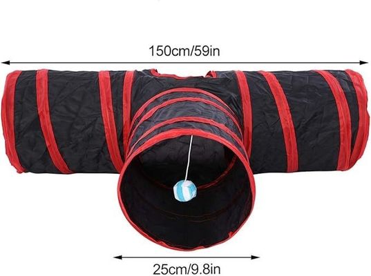 Peek Hole e Toy Ball Stile durevole Pet Cat Tunnel Tube 3-Way Collapsible per gatti interni