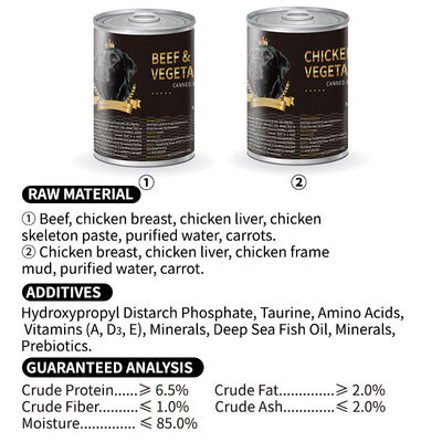 375g Alimenti umidi in scatola Cane Gatti Cane cuccioli Gattini con ingredienti vegetali provenienti da alimenti per animali domestici