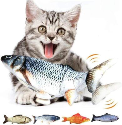 Catnip Plush Electric Moving Fish Cat Toy per un gioco sostenibile e interattivo