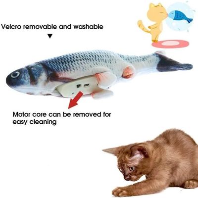 Catnip Plush Electric Moving Fish Cat Toy per un gioco sostenibile e interattivo