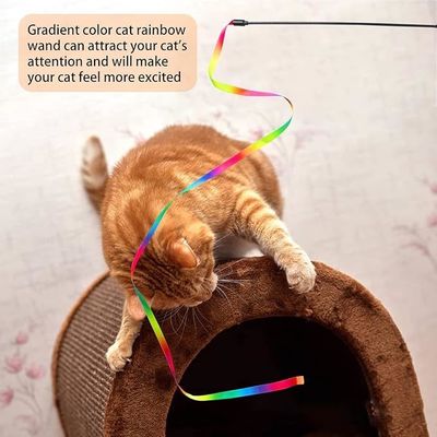 2024 Cat Teaser Stick Toy Plastic Cat Interactive Toy con vantaggio di lungo tempo