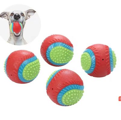 Non tossico Amico dell'ambiente Squeaky Dog Ball Interattivo Durable Bouncy Chew Toy
