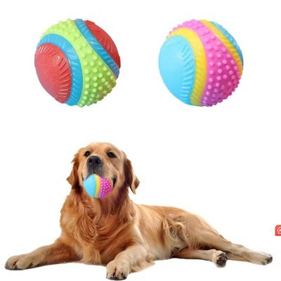 Mediano cane Bouncy Fetch Play Ball Sostenibile Gioco Scricchiolante con gomma di lattice morbida