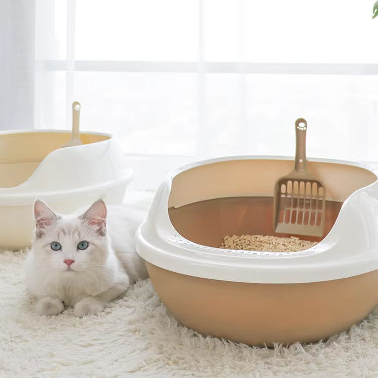 Scatola di lettiera per gatti anti-splash cane per animali domestici WC grande spazio gattino vassoio di plastica per gatti per interni