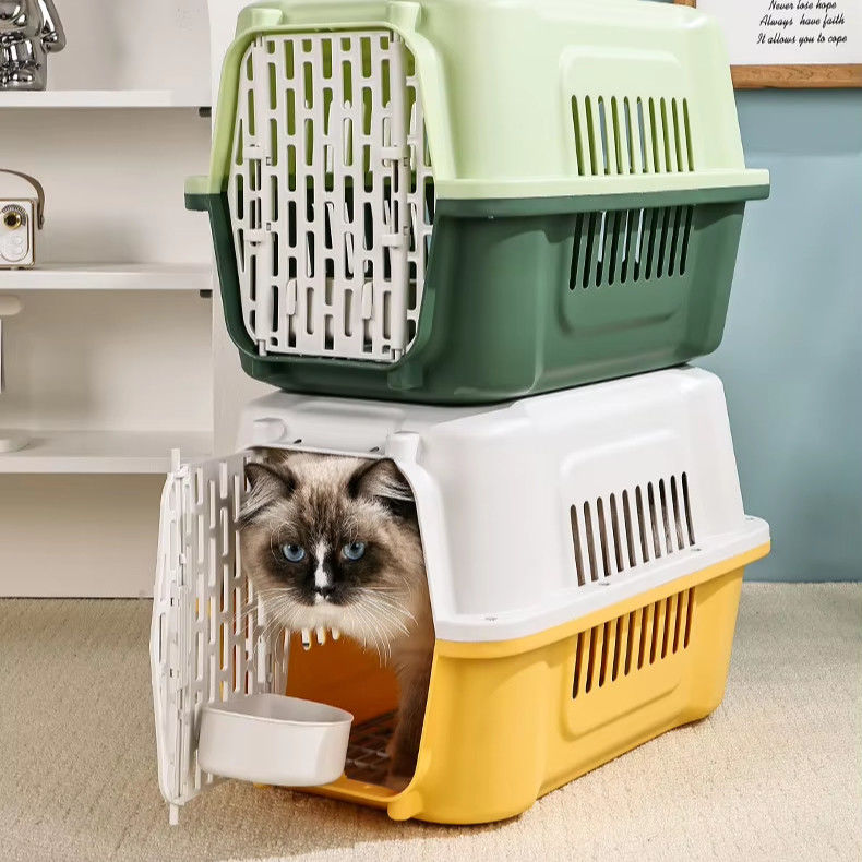 Cat Carrier Pet Travel Bag Multifunzione Pet Transport Cage Portatile con porta in plastica