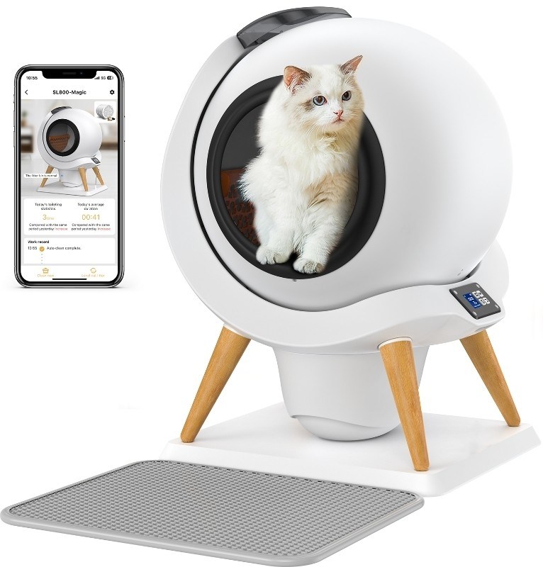 Scatola di spazzatura intelligente auto-pulizia Scatola igienica per gatti automatica Grande capacità e controllo APP
