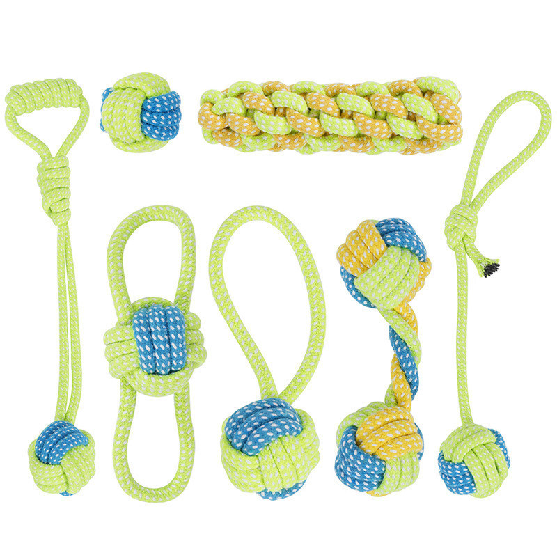 Cane cucciolo corda giocattoli da masticare set corda di cotone giocattolo interattivo per piccoli medi grandi cani