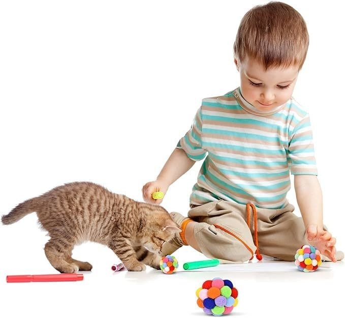 Popolare Colorevole Fabbricazione Manuale Bollino Salta Gattino Giocattoli Plush Bell Ball Planet Ball Gatto Giocattoli