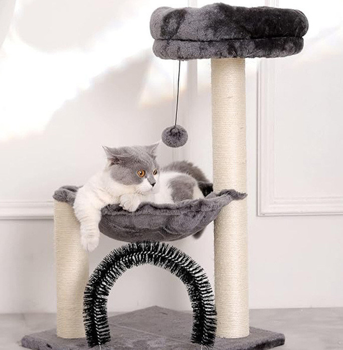 Albero di gatto Sisal naturale Raschiatura di palo piattaforma a più livelli torre per gatti di grandi dimensioni