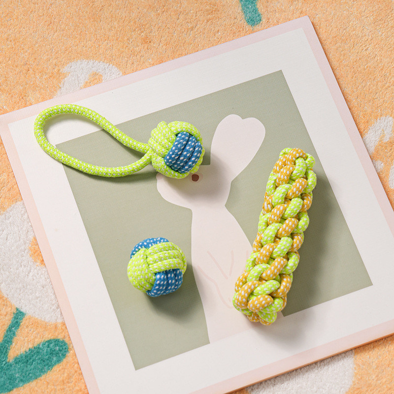 Set di giocattoli a corda per cuccioli di cotone da 7 pezzi Perfetto per giochi e esercizi interattivi