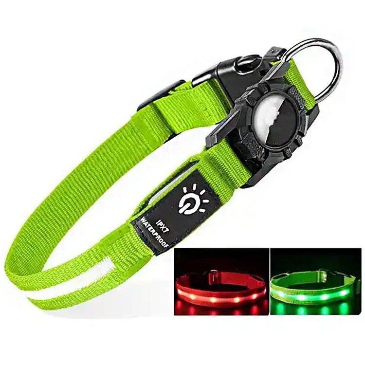 Luce a prova d'acqua LED AirTag Collare per cani e animali da compagnia Luci notturne per cani e passeggiate notturne