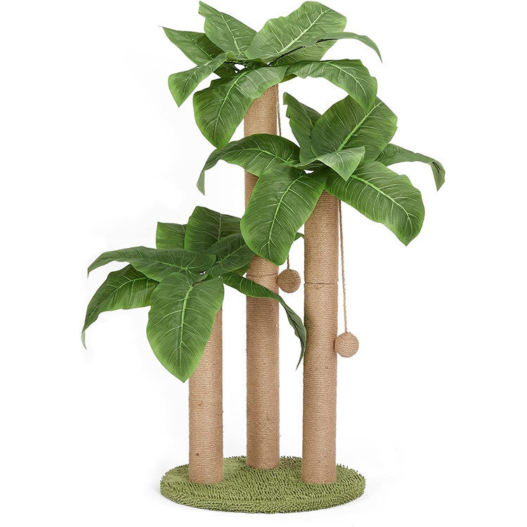 Arredamento per gatti Casa per animali da compagnia Alto 80 cm Naturale Sisal Albero per gatti con palla e 3 pilastri