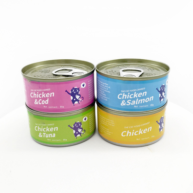 85g Multiple Flavors Cat Can Food High Protein Private Label Cat Food Wet Can per la salute