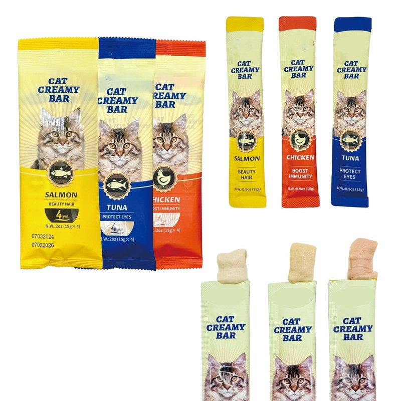 Carne fresca Snack Cat Strip Tre Sapori Tuna Cat Hydration Pack per la protezione della salute