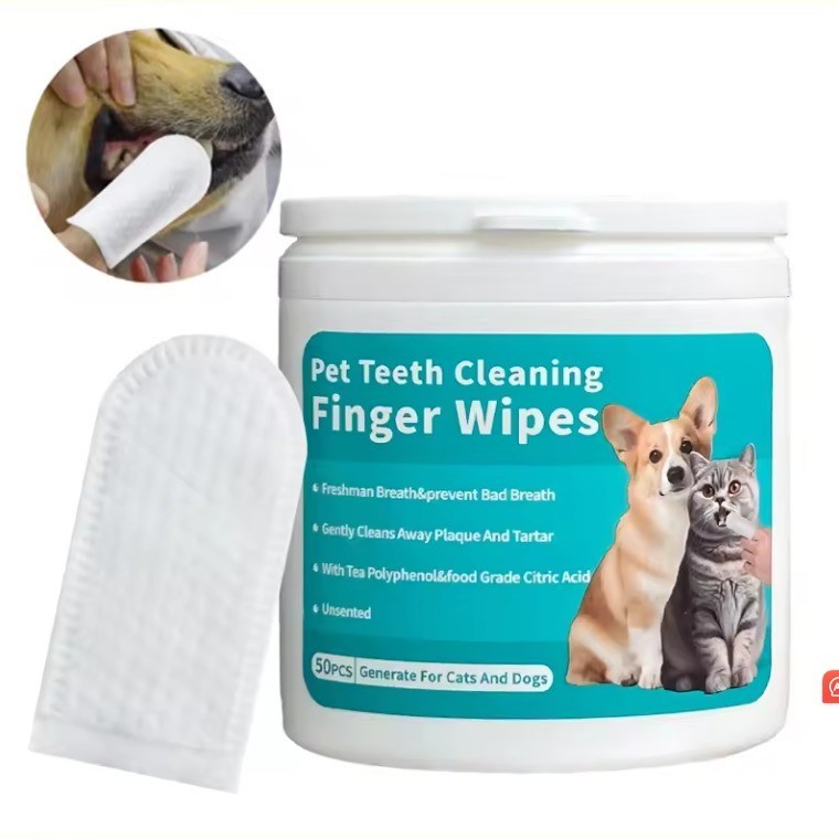 Comodo ed efficace pulizia orale per animali domestici con asciugamani bagnati a manica a profumo naturale